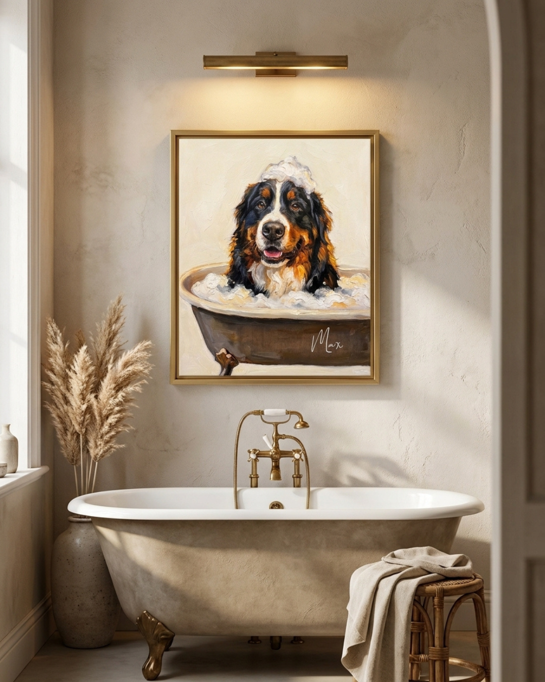 L'heure du bain — portrait sur un mur
