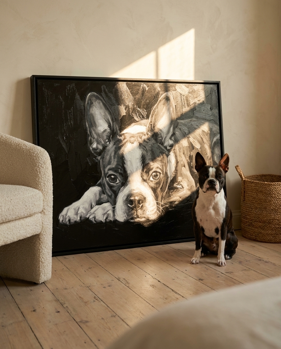 Le noir — portrait sur un mur