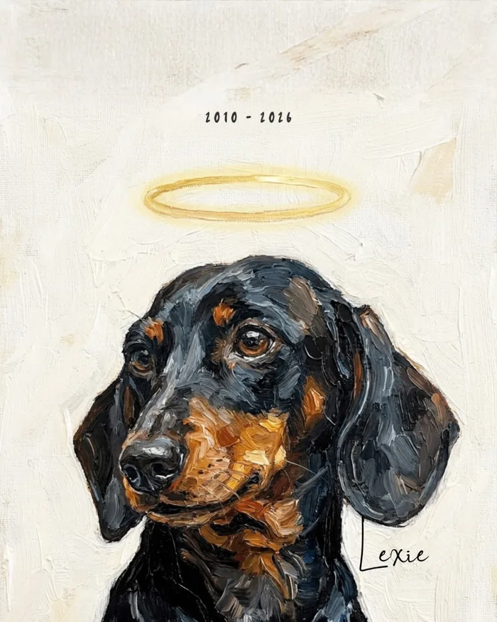 Memorial portrait custom pet portrait printed on framed canvas