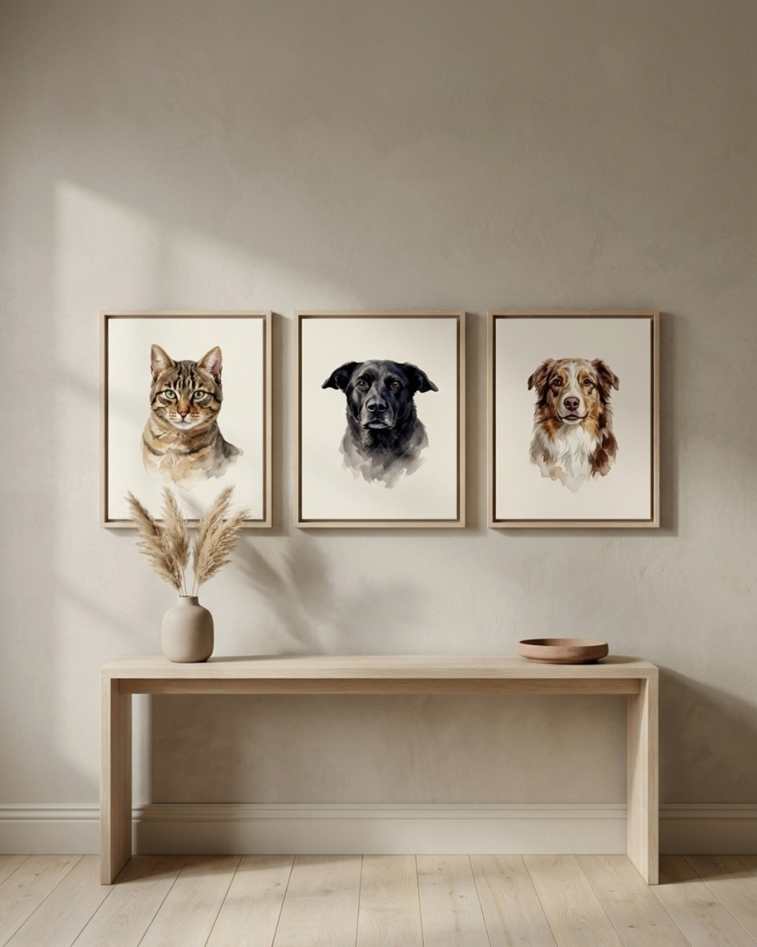 Signature Watercolour — portrait on a wall