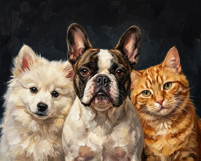 Portrait d'animal personnalisé Complices pour la vie imprimé sur toile encadrée