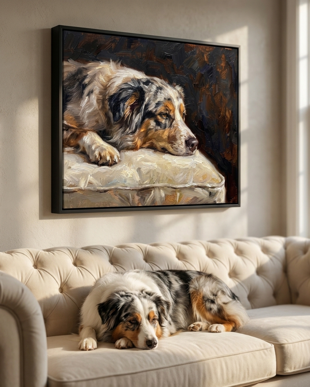 Custom Chihuahua portrait printed on framed canvas