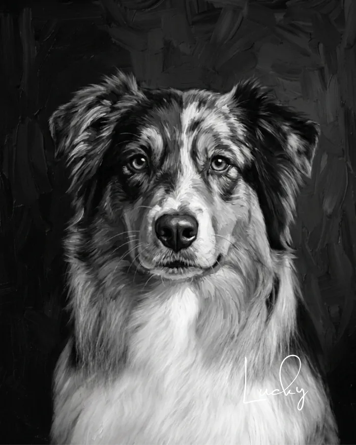 Old Soul custom pet portrait printed on framed canvas