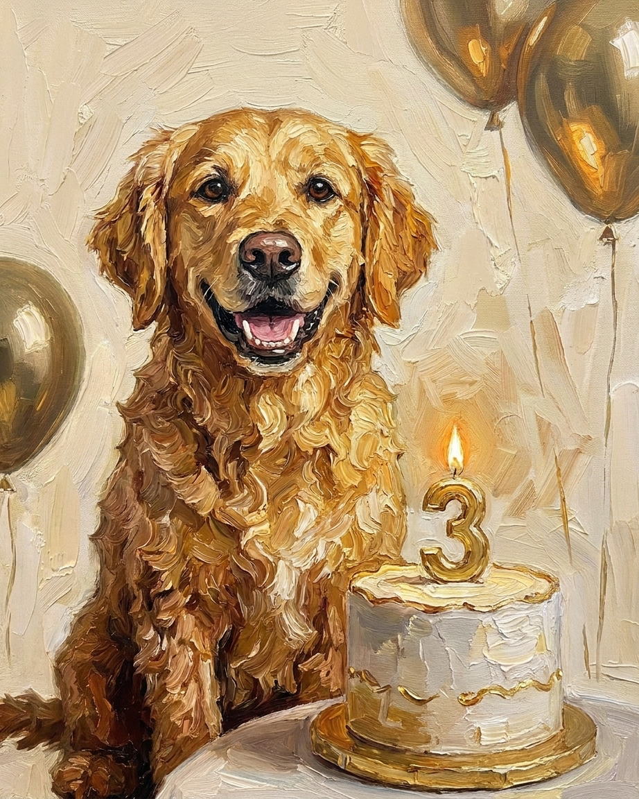 Portrait d'animal personnalisé Le grand jour imprimé sur toile encadrée