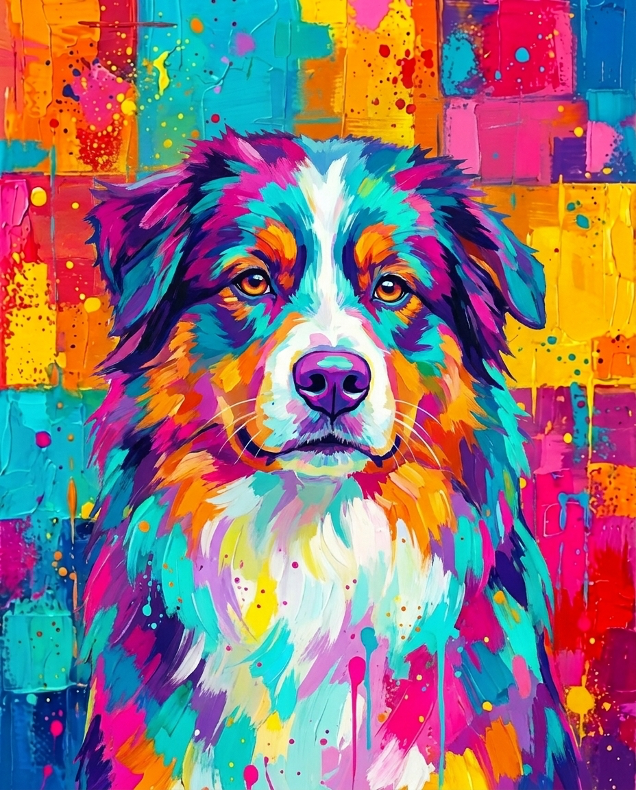 Portrait d'animal personnalisé Le coloré imprimé sur toile encadrée
