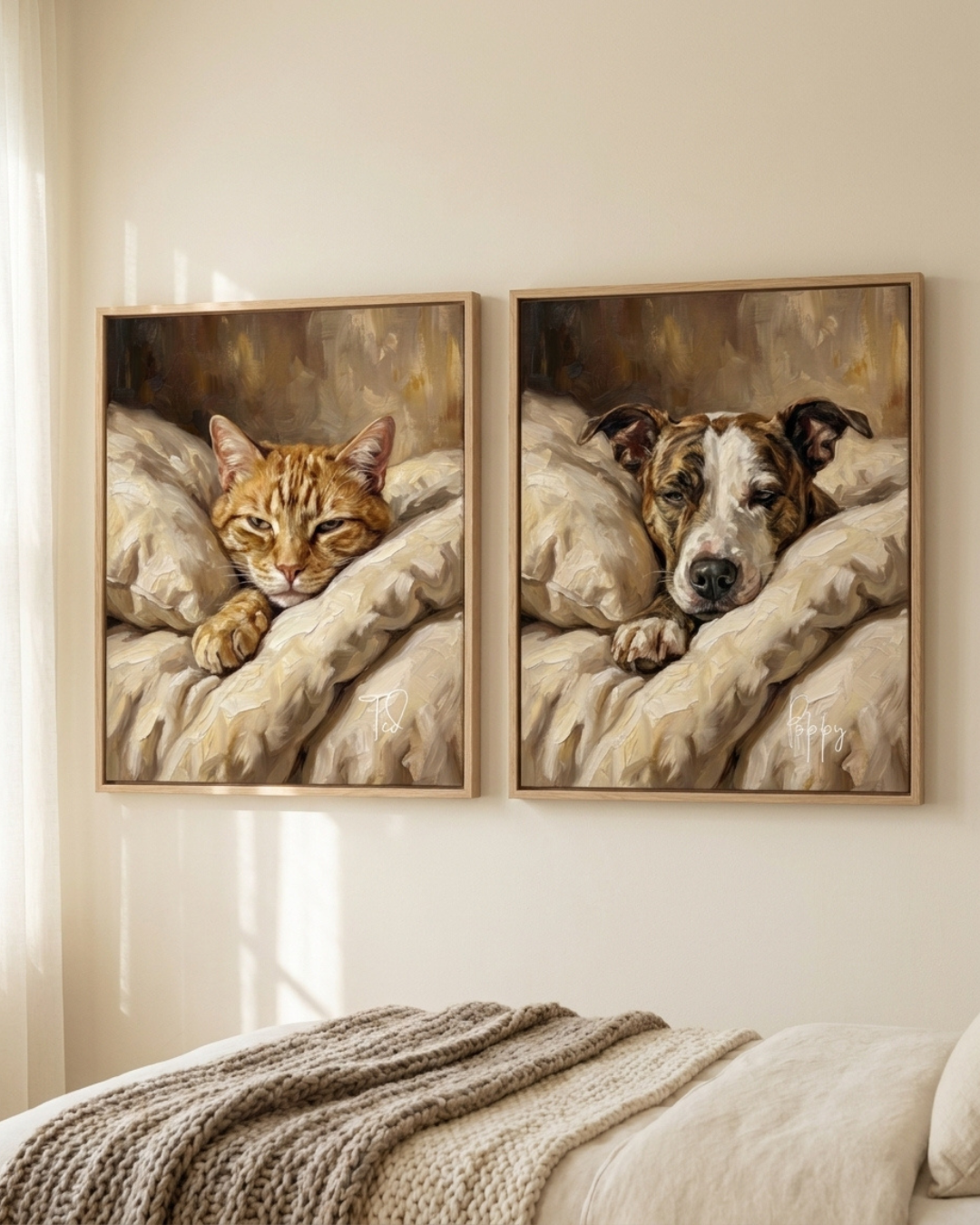 Sleepy head — portrait on a wall