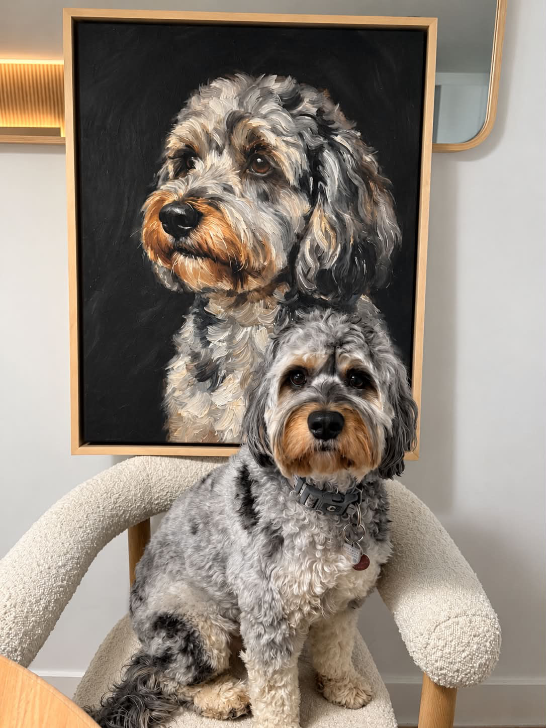 Portrait de chihuahua personnalisé imprimé sur toile encadrée